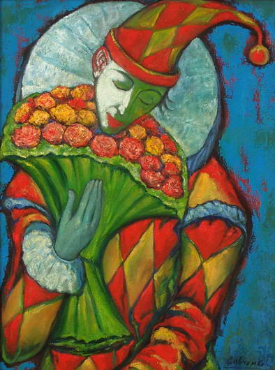 'Clown with a Bouquet', Victor Savchenko