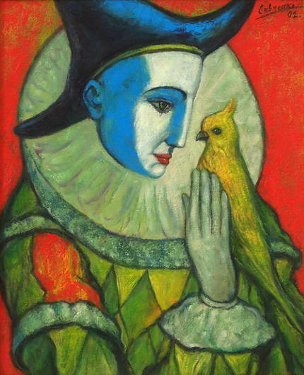 'Harlequin with a Parrot', Victor Savchenko