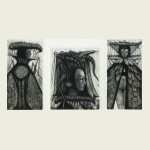 Victor Savchenko, King / Locust Mask I / Queen (triptych)